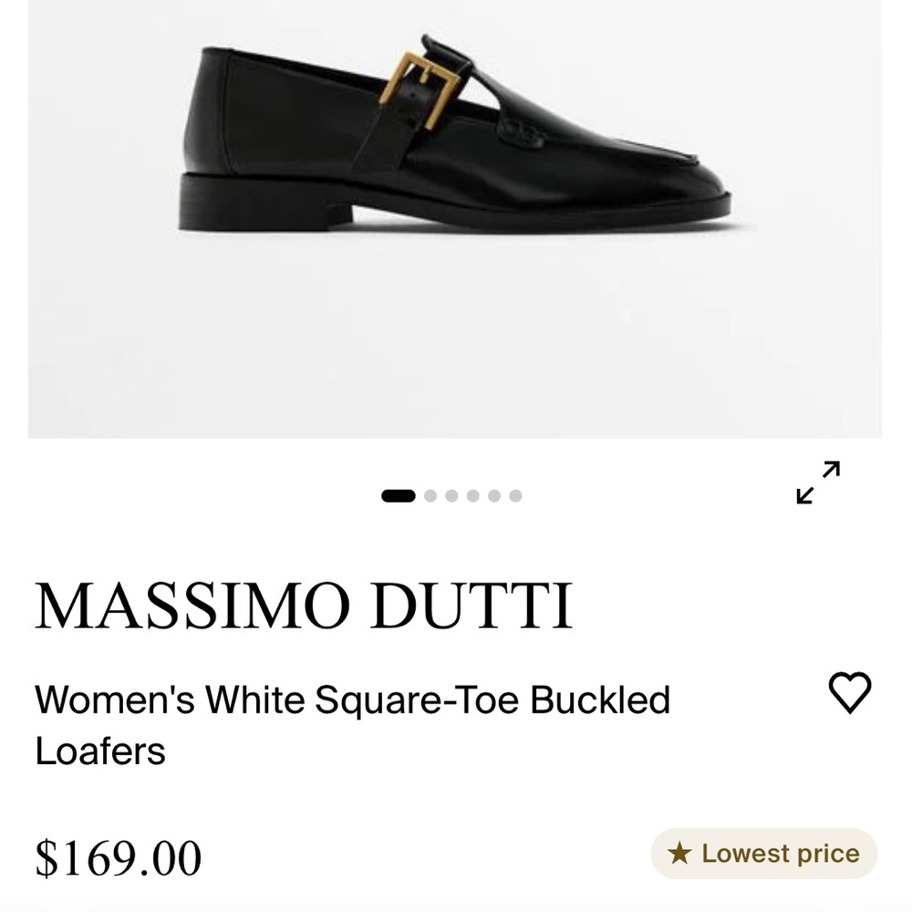 Massimo Dutti Women’s square-toe Loafers NWT